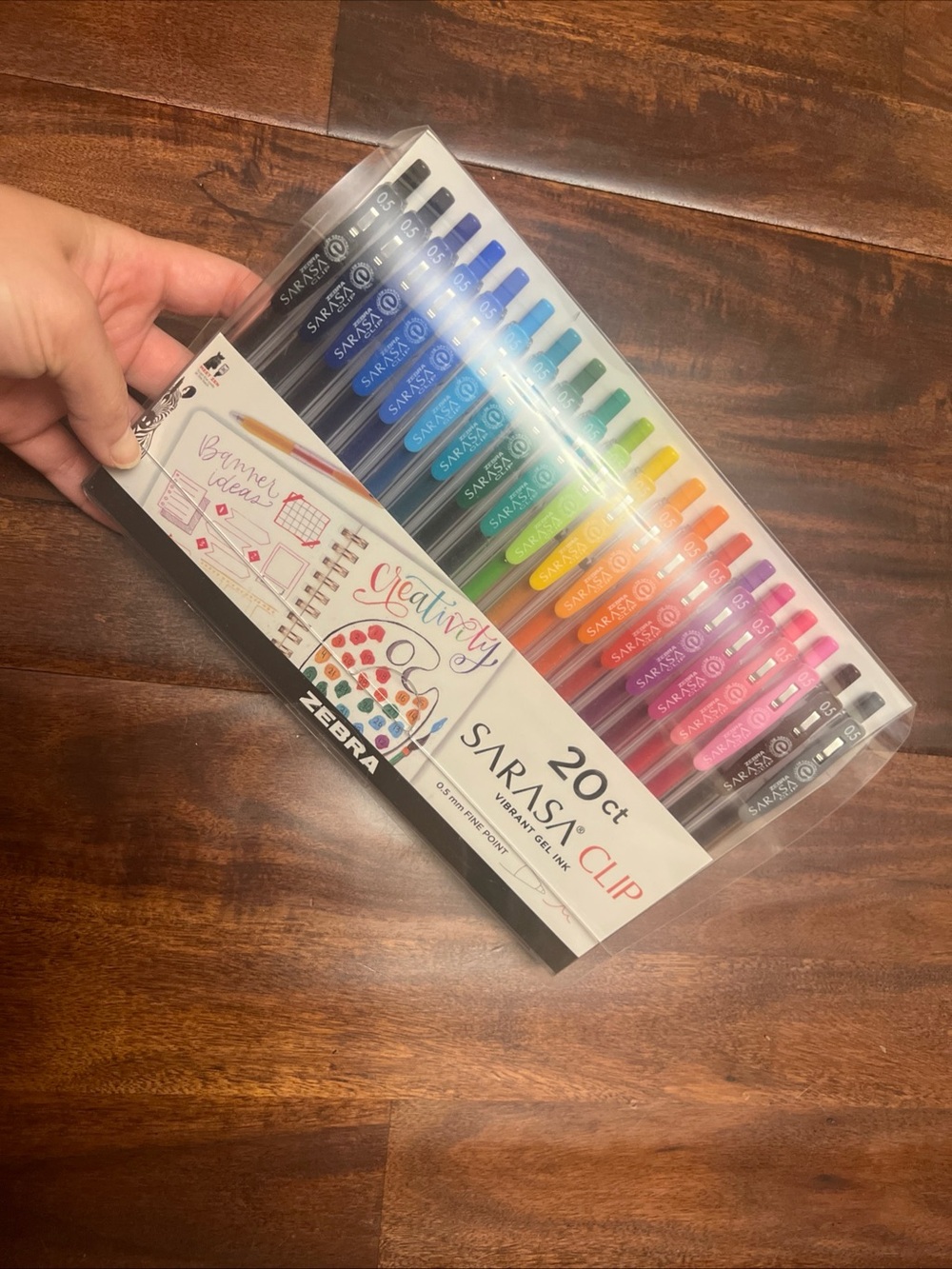 20 Count Zebra Sarasa Clip Gel Pens Assorted Colors 0.5mm Fine Point